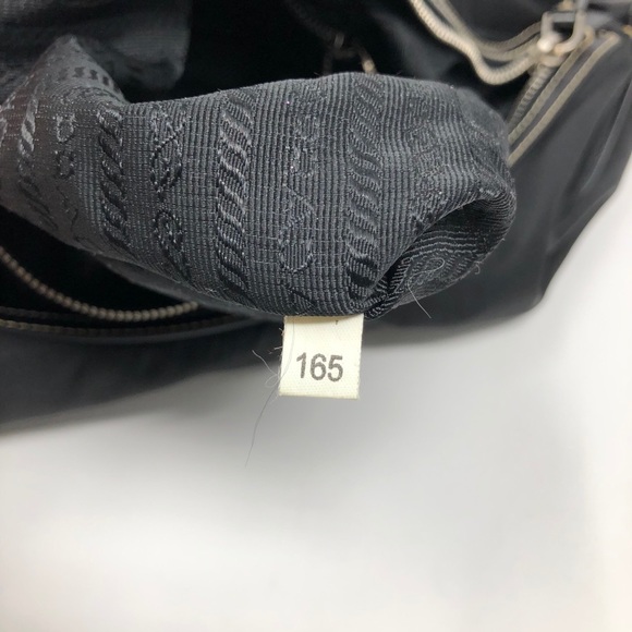 Prada "Nero" Black Nylon Patent Leather Hobo Bag - Picture 12 of 13